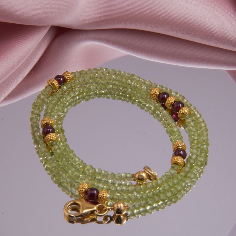 Preview: Layering Kette Peridot facettiert